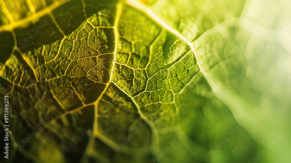 Poster close-up of a leaf surface with macro details, showcasing texture and natural patterns in shallow de