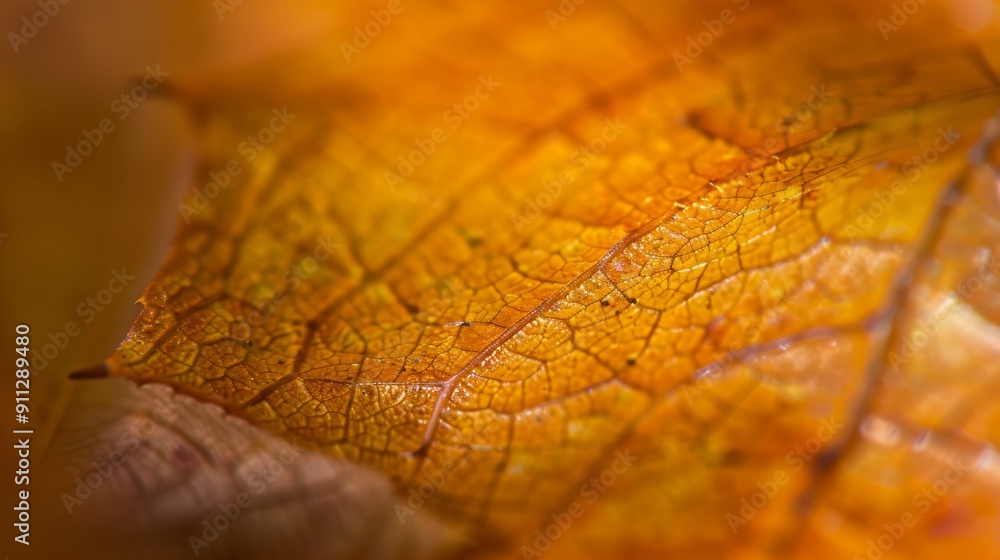 Poster close-up of a leaf surface with macro details, showcasing texture and natural patterns in shallow de