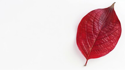 Dogwood leaf with deep red color