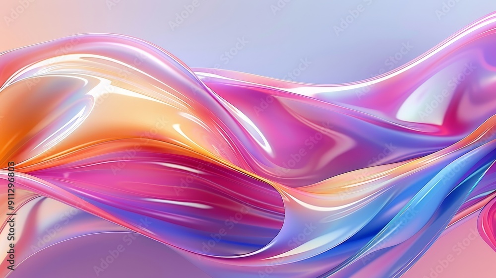 Poster dynamic polymer surface with wavy abstract form