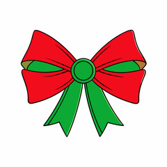 Christmas ribbon bow isolated on white, ribbon bow illustration, christmas vector art, ribbon bow silhouette, christmas ribbon bow vector icon, eps