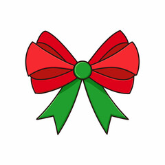 Christmas ribbon bow isolated on white, ribbon bow illustration, christmas vector art, ribbon bow silhouette, christmas ribbon bow vector icon, eps