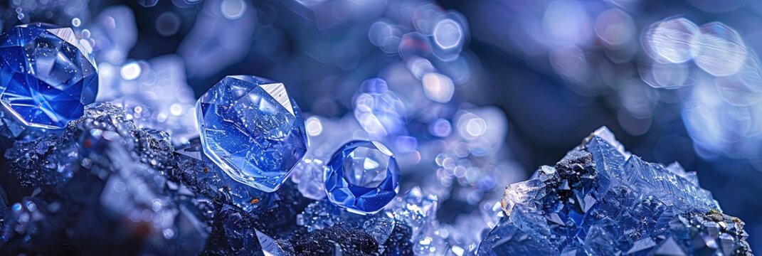 beautiful benitoite gemstone on displa