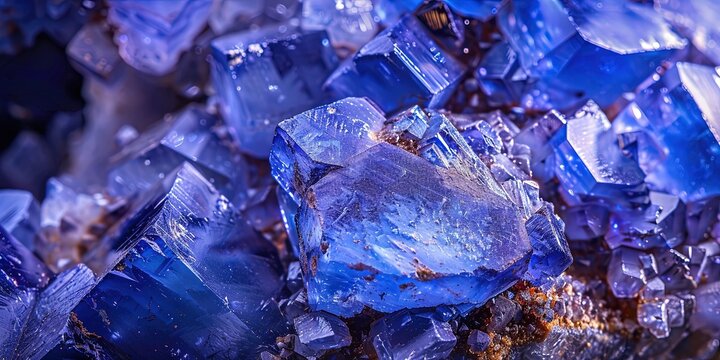 beautiful benitoite gemstone on displa