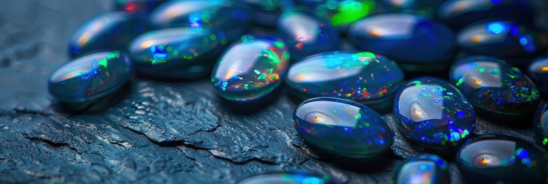 beautiful black opal gemstones