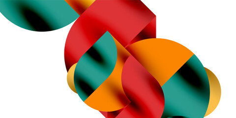 Shadow effect shiny circles and round triangles geometric modern art. Vector Illustration For Wallpaper, Banner, Background, Card, Book Illustration, landing page