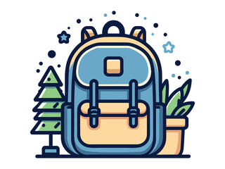 Backpack clip art vector illustration. childish school backpacks and schoolbags vector illustration. backpacks flat vector illustration. School bags.