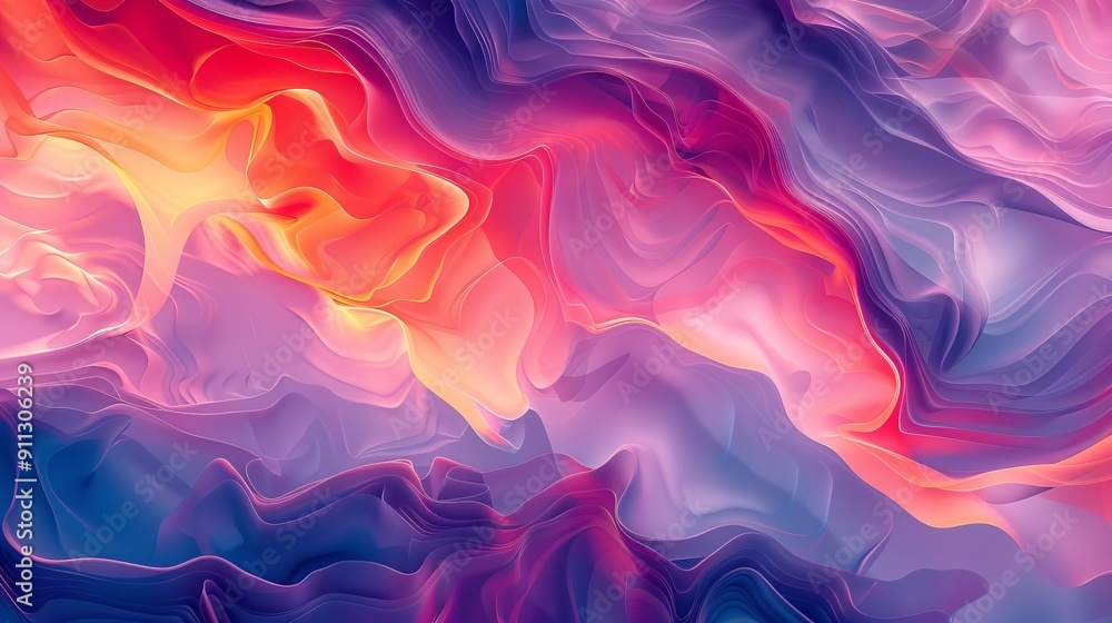 Poster abstract patterns with fluid shapes and dynamic color, offering a modern