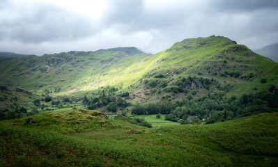 Obraz premium The green Cumbrian countryside in the fells