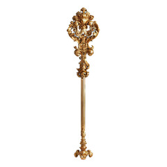 A majestic gold scepter with baroque details 