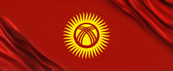 KYRGYZSTAN FLAG for national Day or Independence Day of KYRGYZSTAN