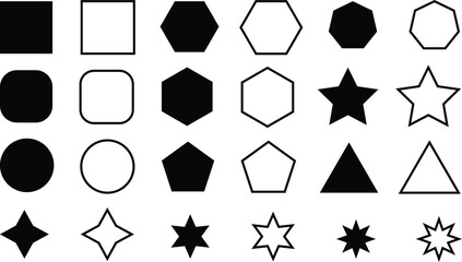 Vector image of all type of shapes