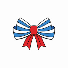 4th of july ribbon bow isolated on white, ribbon bow illustration, Usa independence vector art, ribbon bow silhouette, christmas ribbon bow vector icon, eps