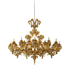 A detailed baroque gold chandelier 