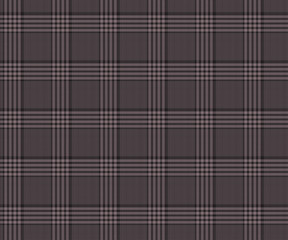 Plaid fabric pattern, black, brown, seamless for textiles, and for designing clothing, skirts, pants or decorative fabric. Vector illustration.