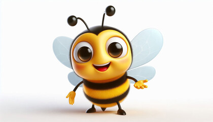 Naklejka premium 3D funny happy bee cartoon