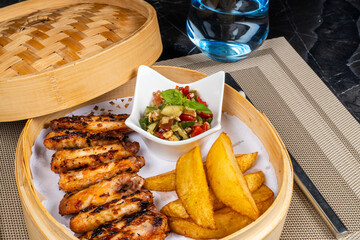 grilled chicken with vegetables