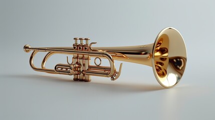 Obraz premium Brass 3D, illustration, realistic, isolated, white, background