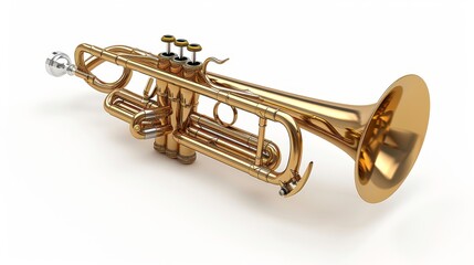 Obraz premium Brass 3D, illustration, realistic, isolated, white, background