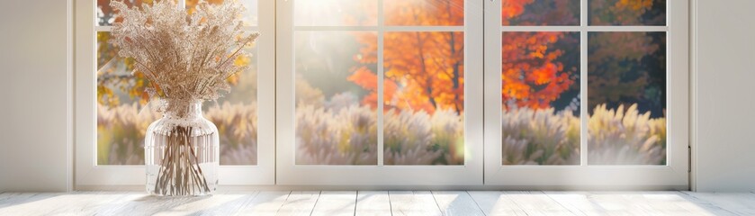 Autumn View Through a Window