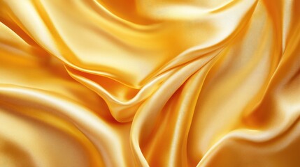 Obraz premium Yellow silk satin draped gracefully, creating luxurious folds and a golden glow, perfect for elegant backgrounds