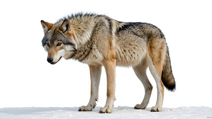 Obraz premium Wild wolf on white background