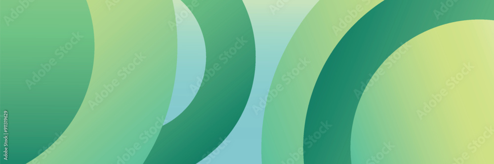 Poster abstract overlapping lines and circles geometric background with gradient colors, vector.