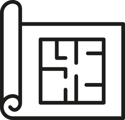 House plan icon. Real estate symbol. Line icon.