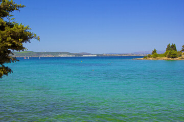beautiful scene of beach in the summer