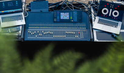 Sound equalization and music mixing equipment.