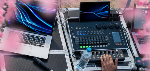 Sound equalization and music mixing equipment.1