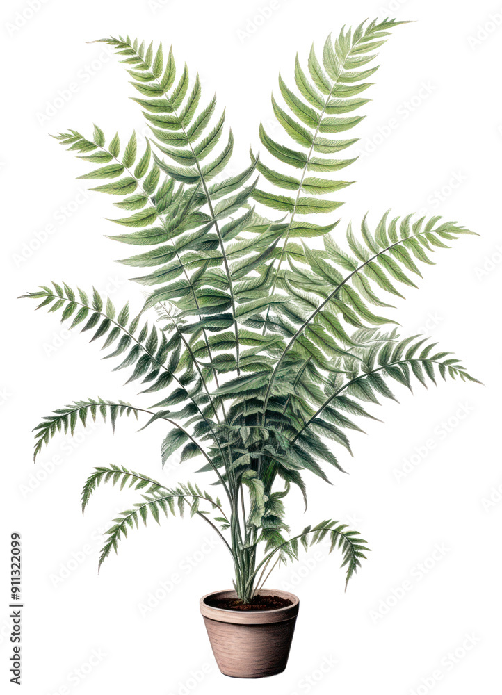 Sticker png indoor plant fern leaf tree.