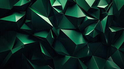 Fototapeta premium Bold 3D dark green background with sharp angles and vibrant colors, ideal for striking and dynamic compositions.
