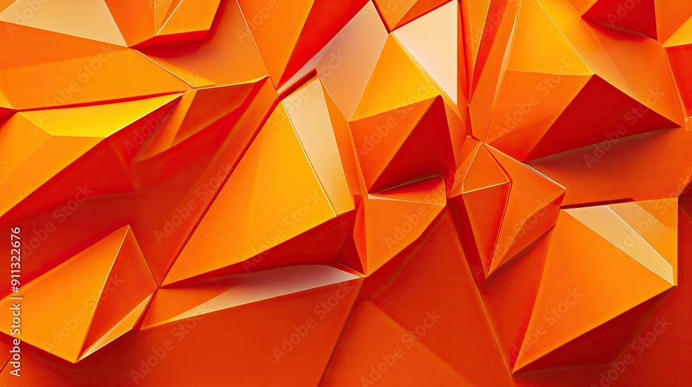 Poster bold 3d orange background with sharp angles and bright tones, ideal for striking and impactful compo