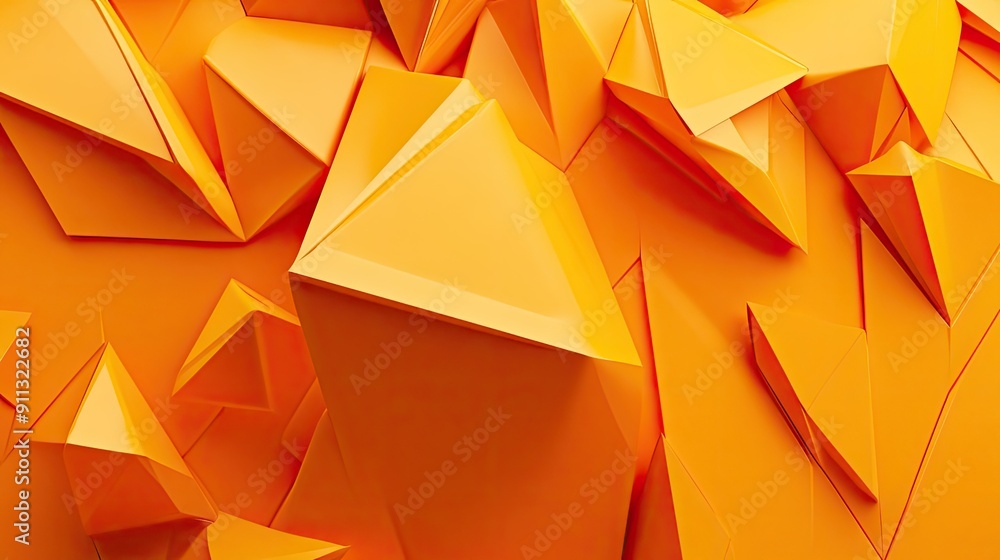 Poster Bold 3D orange background with sharp angles and bright tones, ideal for striking and impactful compositions.