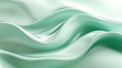 Calm 3D light green background with soft waves and gentle shadows, creating a serene and tranquil atmosphere.