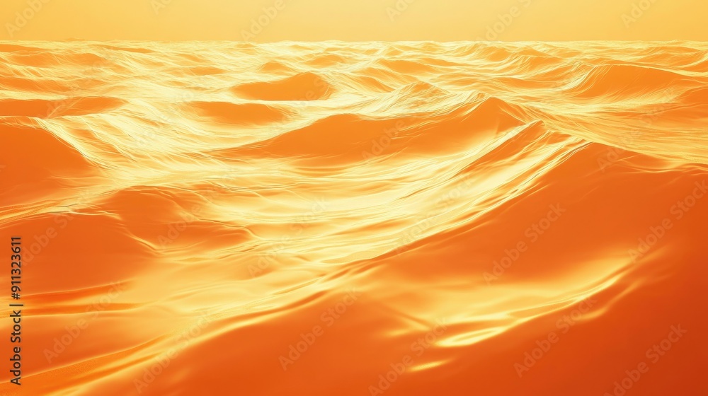 Poster calm 3d orange background with gentle waves and soft lighting, creating a peaceful and relaxing effe