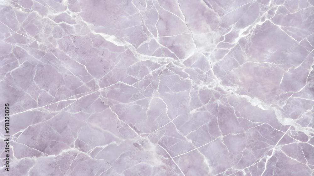 Wall mural Abstract Light Purple Marble with Ethereal White Cracks: A Study in Texture  Generative AI