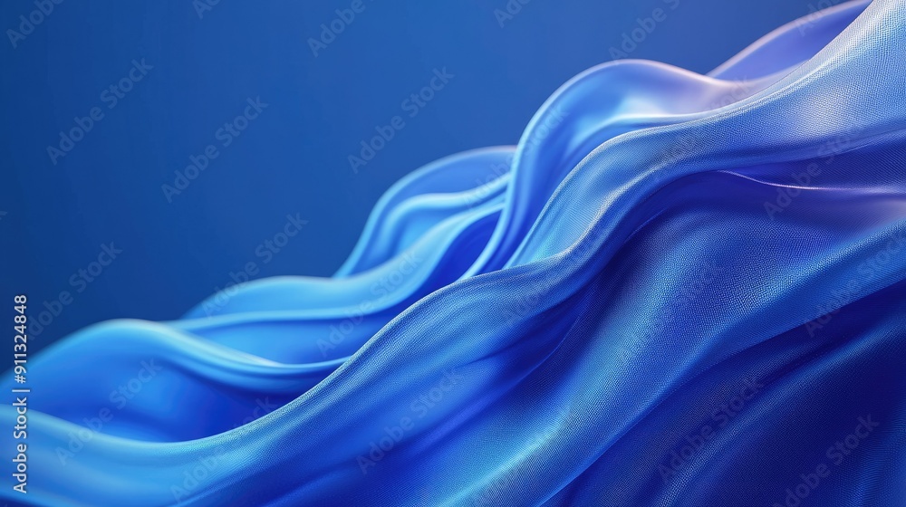 Poster dynamic 3d blue background with flowing lines and gradient lighting, ideal for vibrant and energetic