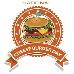 National Cheeseburger Day Sign and Badge