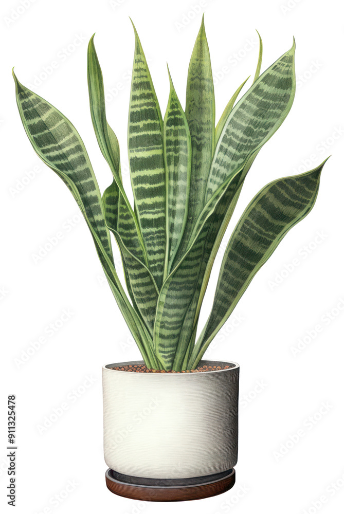 Canvas Prints png snake plant leaf vase white background.