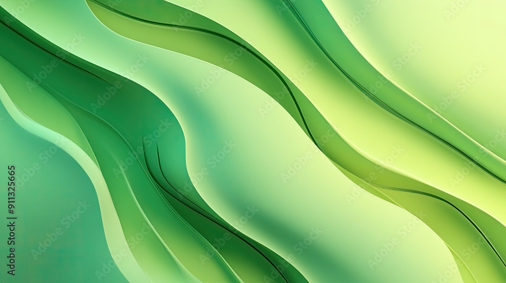 Aufkleber dynamic 3d light green background with abstract shapes and gradient lighting, perfect for energetic 