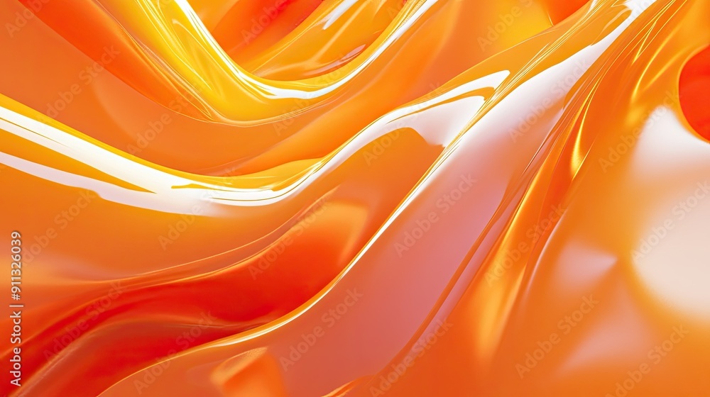 Poster dynamic 3d orange background with bold forms and bright highlights, ideal for energetic and lively c
