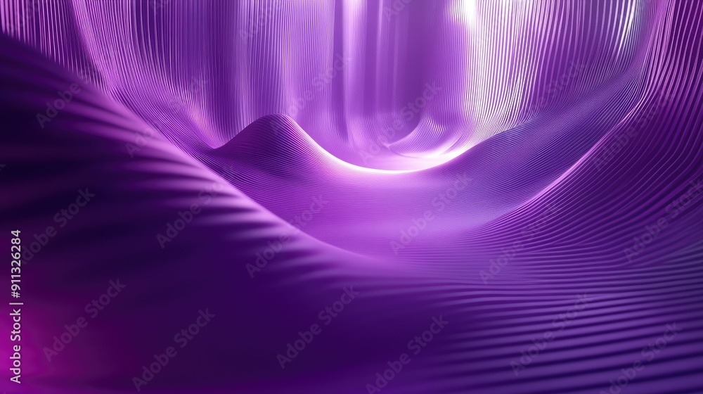 Poster dynamic 3d purple background with geometric patterns and subtle light reflections.