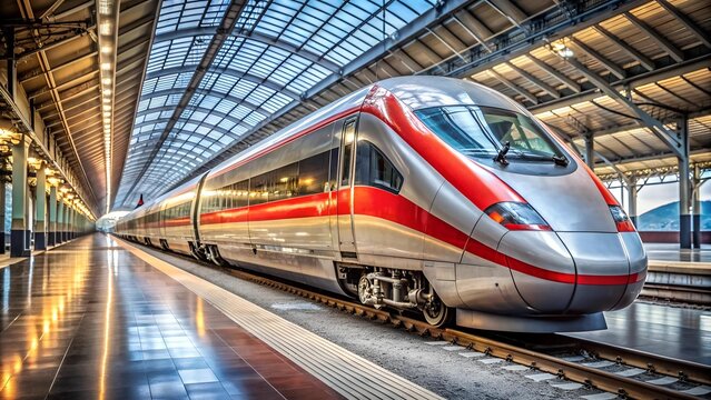 A Gleaming Silver Bullet: Trenitalia Frecciarossa at Roma Termini  Generative AI