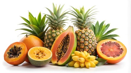 A Symphony of Tropical Hues: A Still Life of Ripe Fruits  AI generated