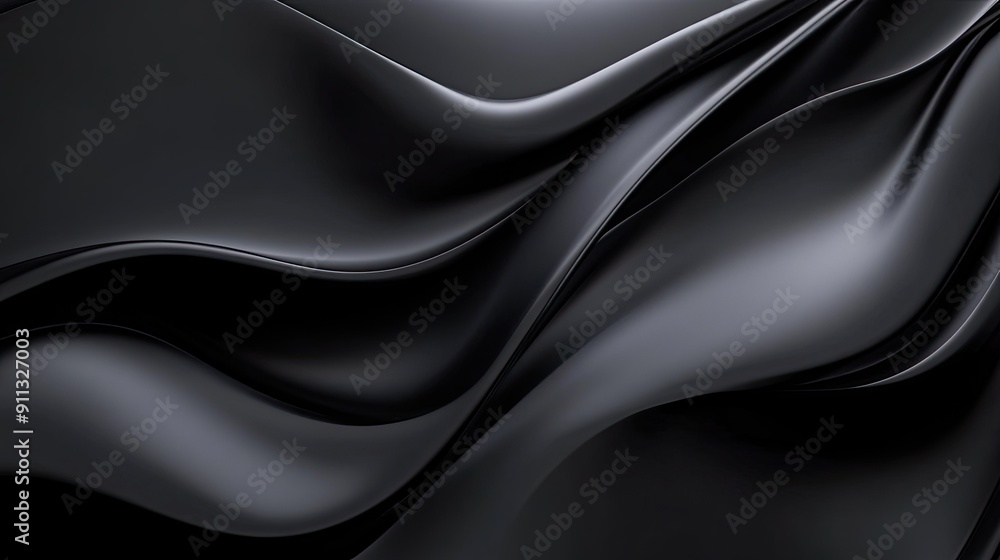 Poster elegant 3d black background with subtle curves and soft gradients, ideal for sleek and sophisticated