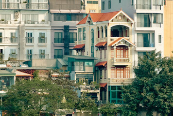 Obraz premium Colourful street of Hanoi, Vietnam 