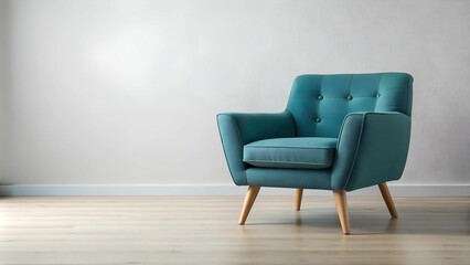 Serene Teal Armchair: A Minimalist Haven  Generative AI
