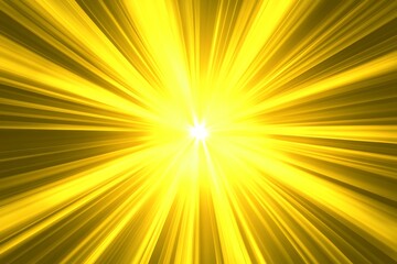 Fototapeta premium Abstract retro yellow light bright burst sunburst ray sun illustration background. yellow background featuring an abstract sunburst design 